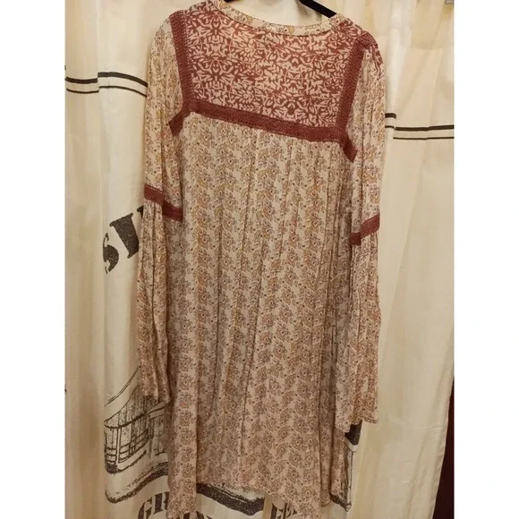 Knox Rose Womens Long Sleeve Floral Print Tunic Top Size L - Picture 6 of 6